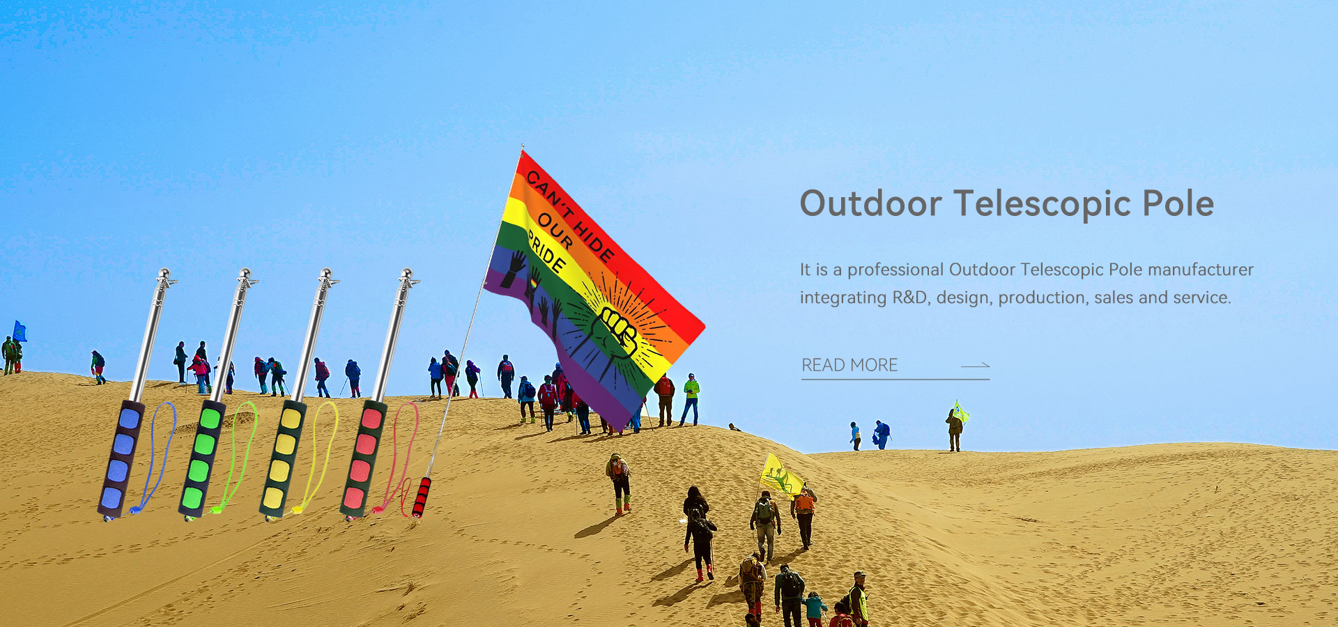 China Golden Head Teleskopický průvodce továrna na stožáry